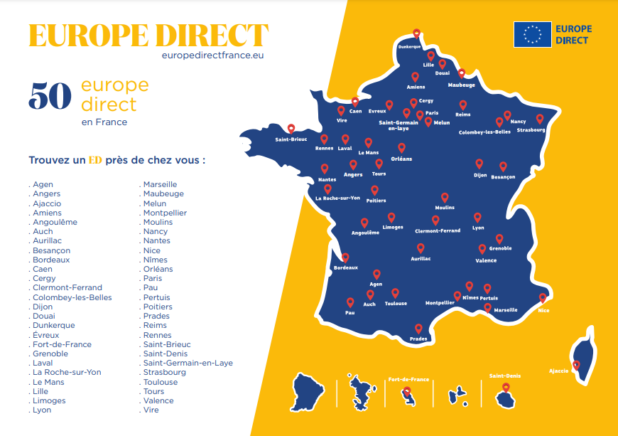 Carte EUROPE DIRECT France